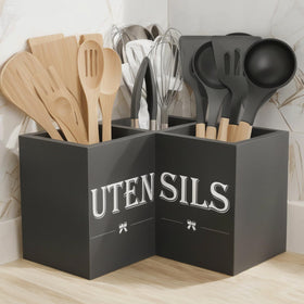 Suli natural wood grain farmhouse decor adds warm rustic charm to kitchen counters.