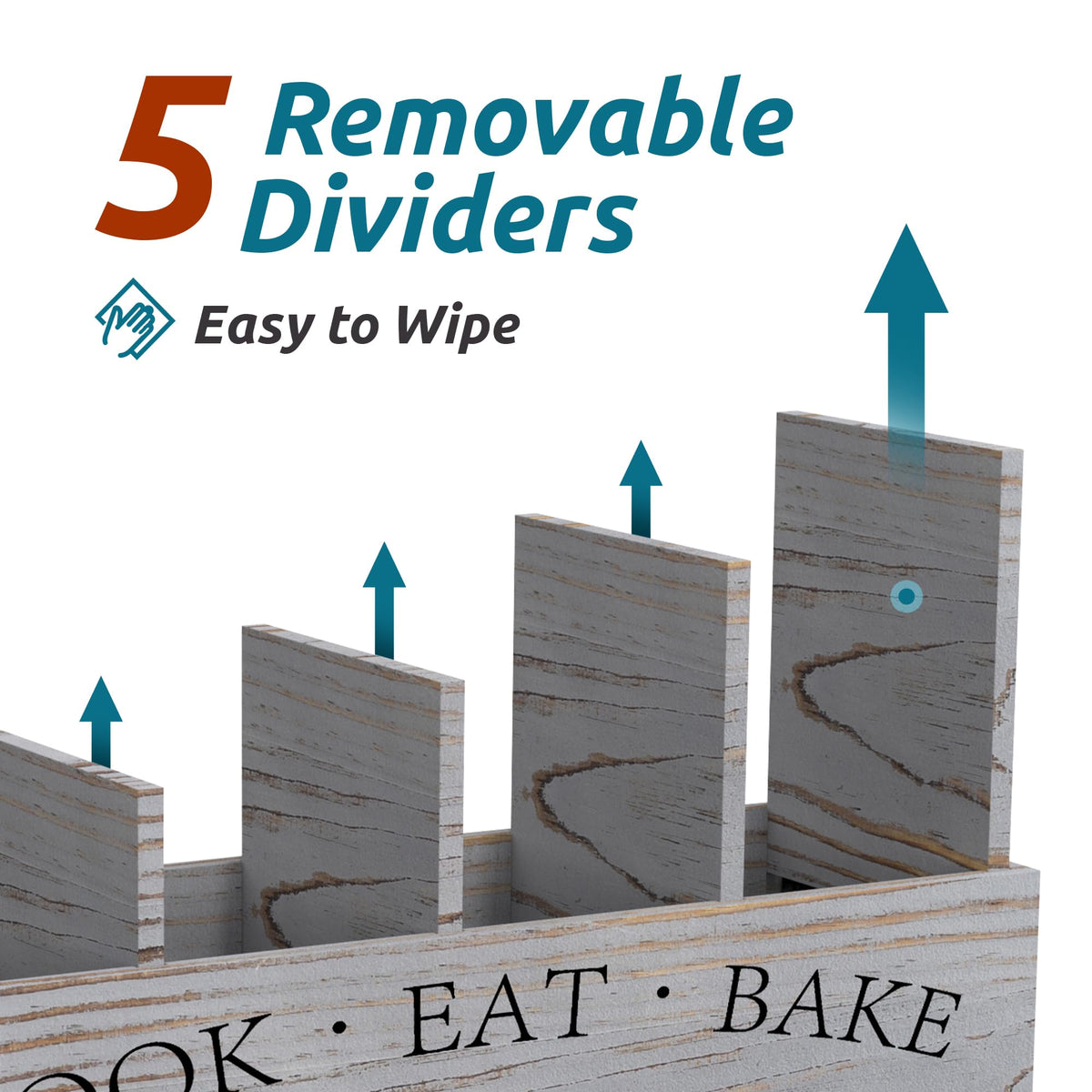 Suli removable divider in utensil holder for flexible storage
