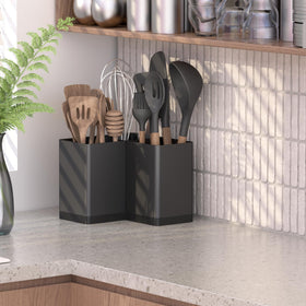 Suli metal finish in black adds durable, stylish touch to kitchen decor.
