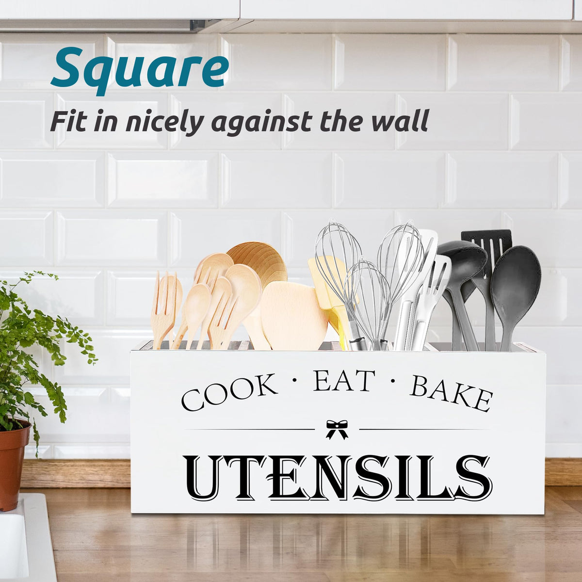 Suli utensil storage keeps spoons, tongs, and brushes within reach.