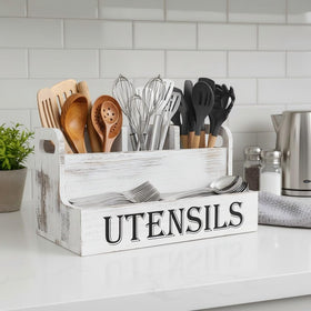 Suli white grain finish provides subtle texture on counters