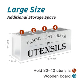Suli wooden organizer with removable divider enables flexible utensil storage.