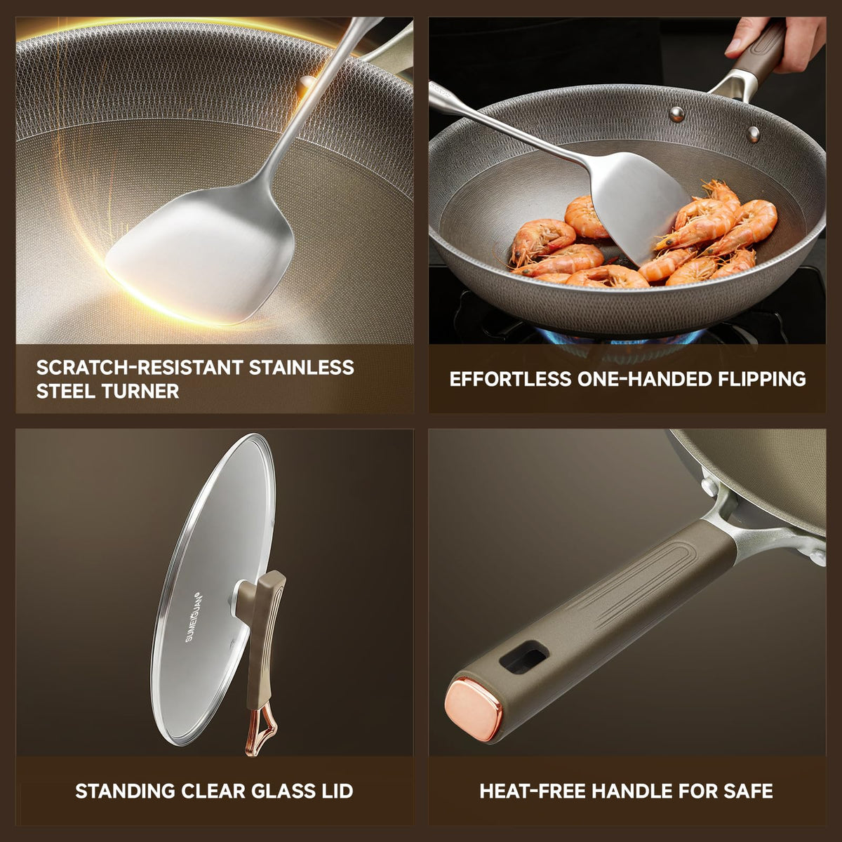 SUMEIGUAN stainless steel spatula included for precise stirring.