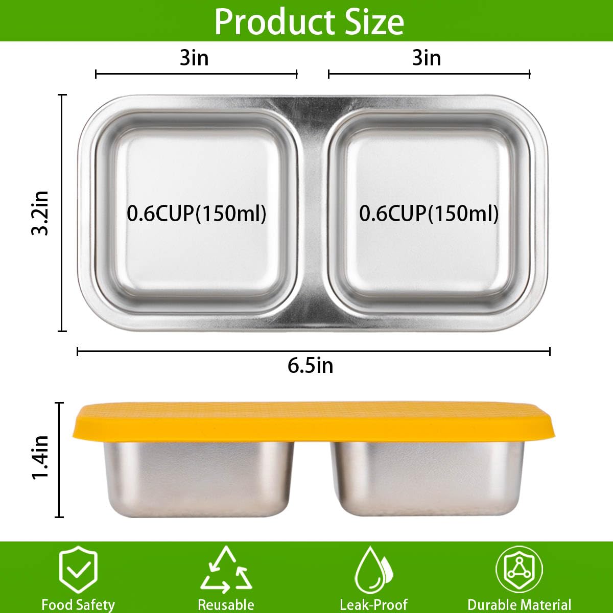 SUMERX double-compartment leakproof lid keeps snacks separate during travel