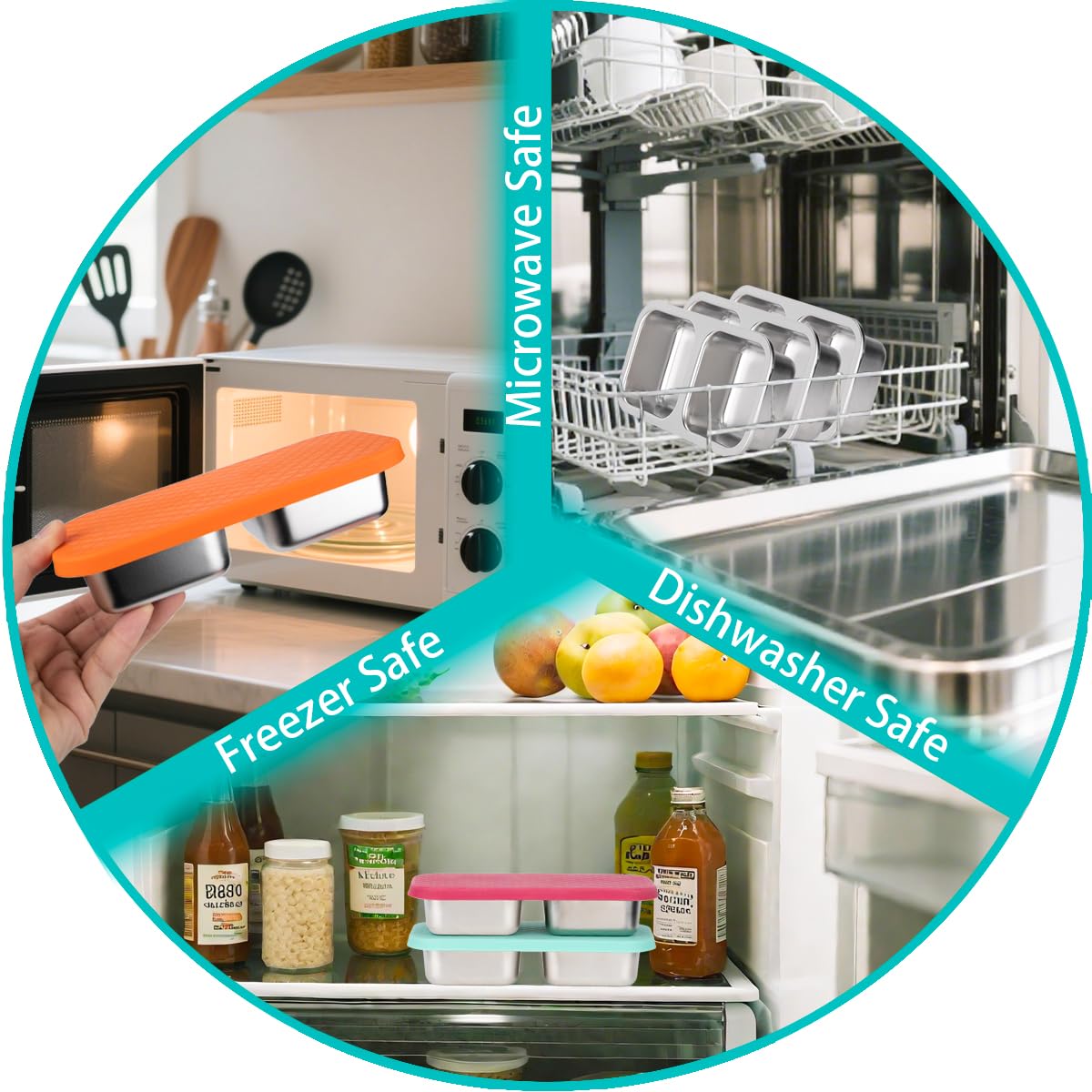 SUMERX versatile stainless steel lunch boxes suit snacks, dips, yogurt, fruit, and more.