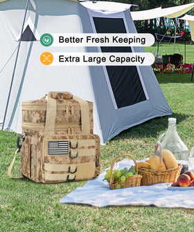 SumeStar large insulated lunch bag top open showing expandable height feature.