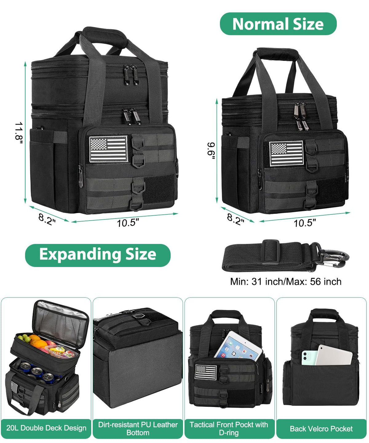 SumeStar Front/back pockets and multiple storage options improve organization.