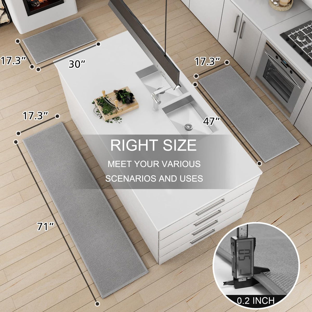 SUMLANS absorbent surface traps spills for a cleaner kitchen.