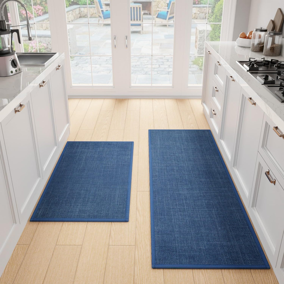 SUMLANS kitchen mat back rubber for secure footing on slick surfaces.