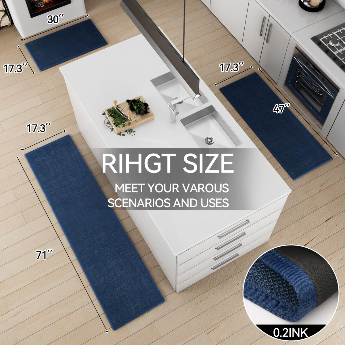 SUMLANS kitchen mat cushioned-top enhances comfort during long cooking sessions.