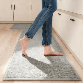 SUMLANS non-slip kitchen mat backing on hardwood floors helps prevent sliding.