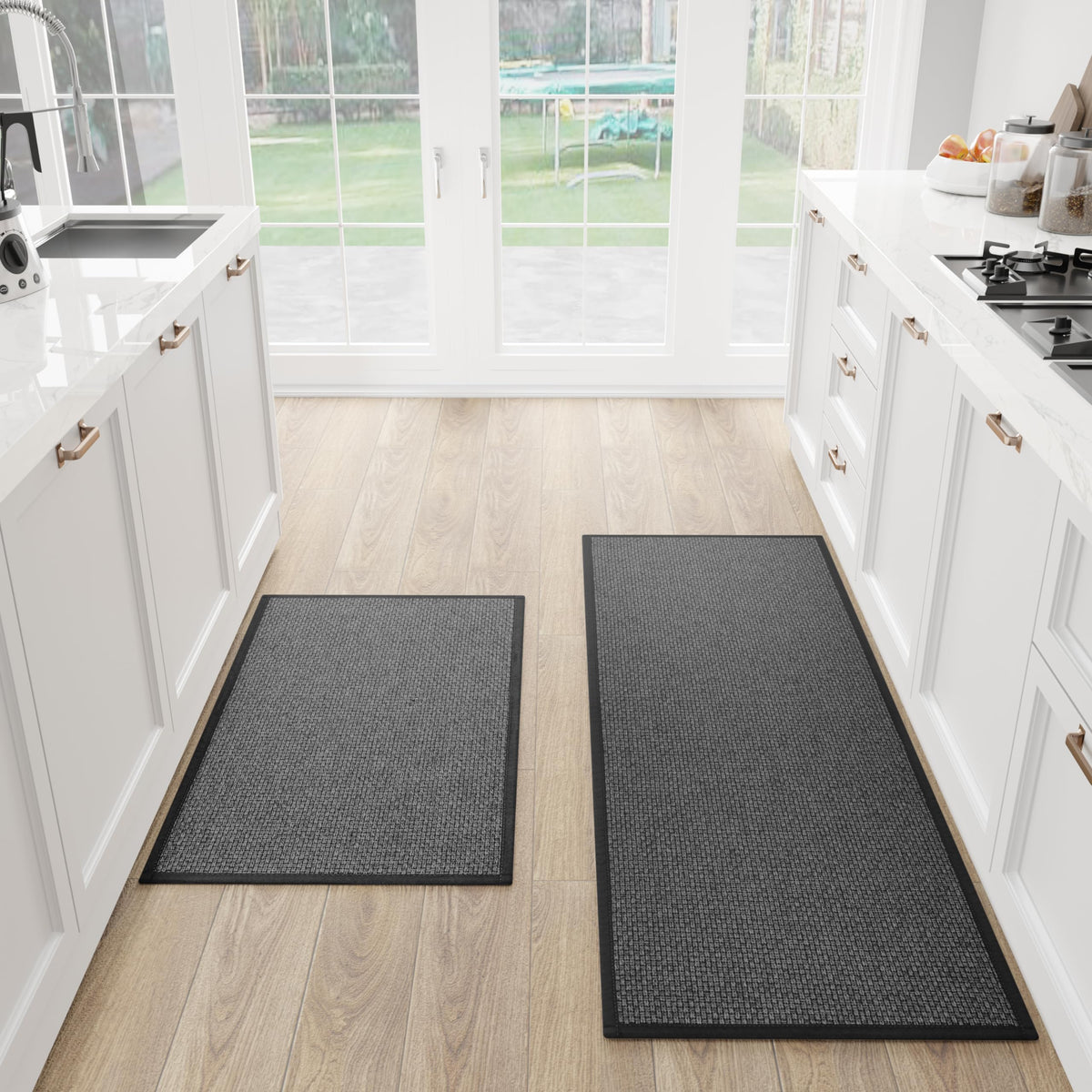 SUMLANS kitchen mat with non-slip back for safe standing on tile floors