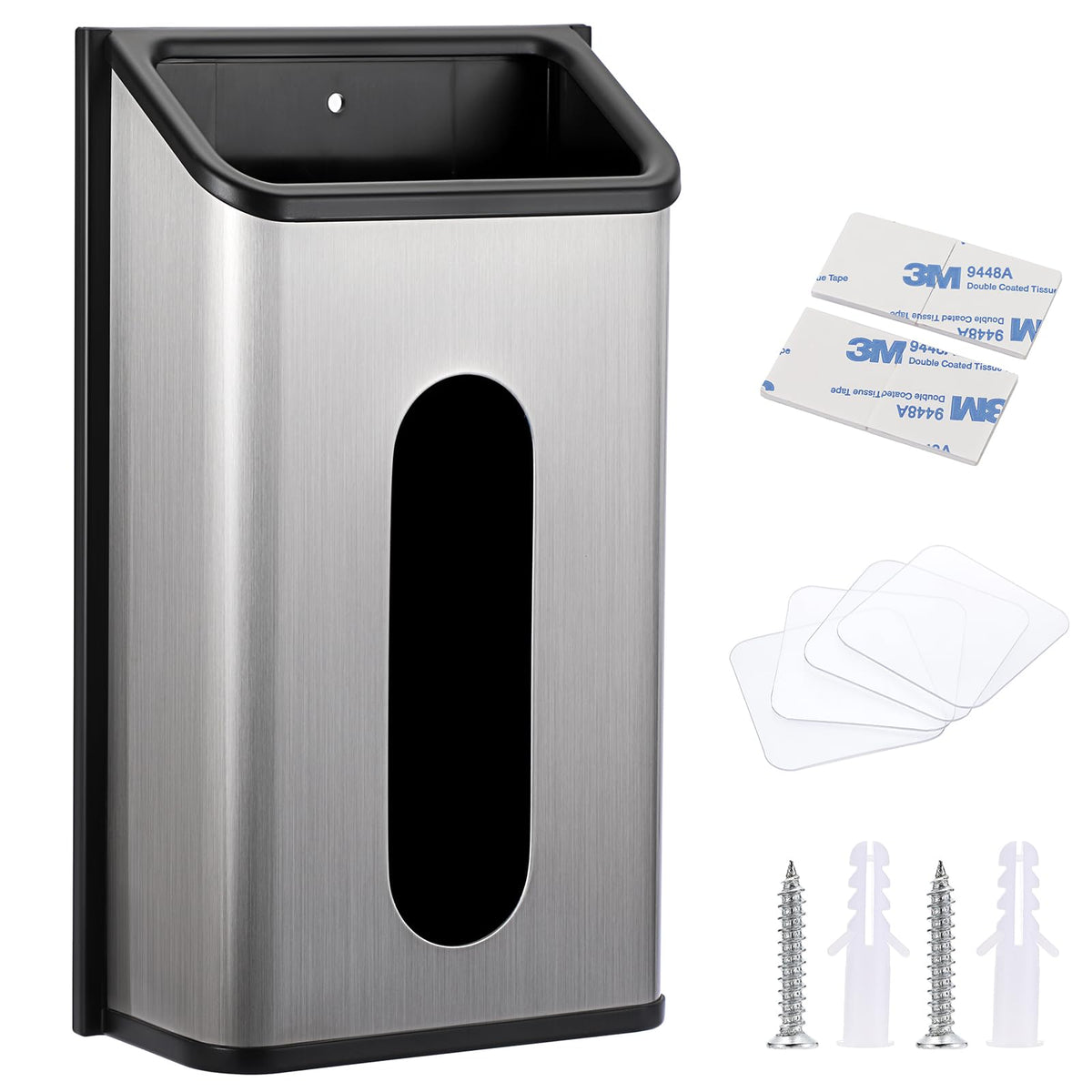 Sumnacon bag dispenser wall mount in stainless steel for clutter-free kitchen storage.