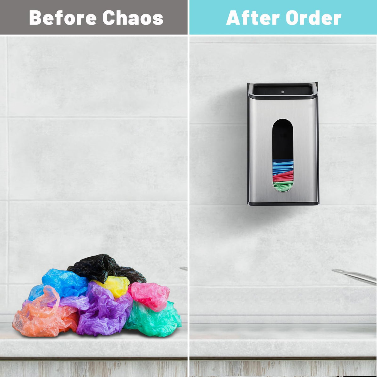 Sumnacon sleek wall-mounted bag dispenser complements various decor styles.