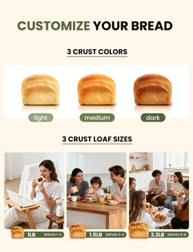 SUMSATY keep-warm feature preserves bread warmth
