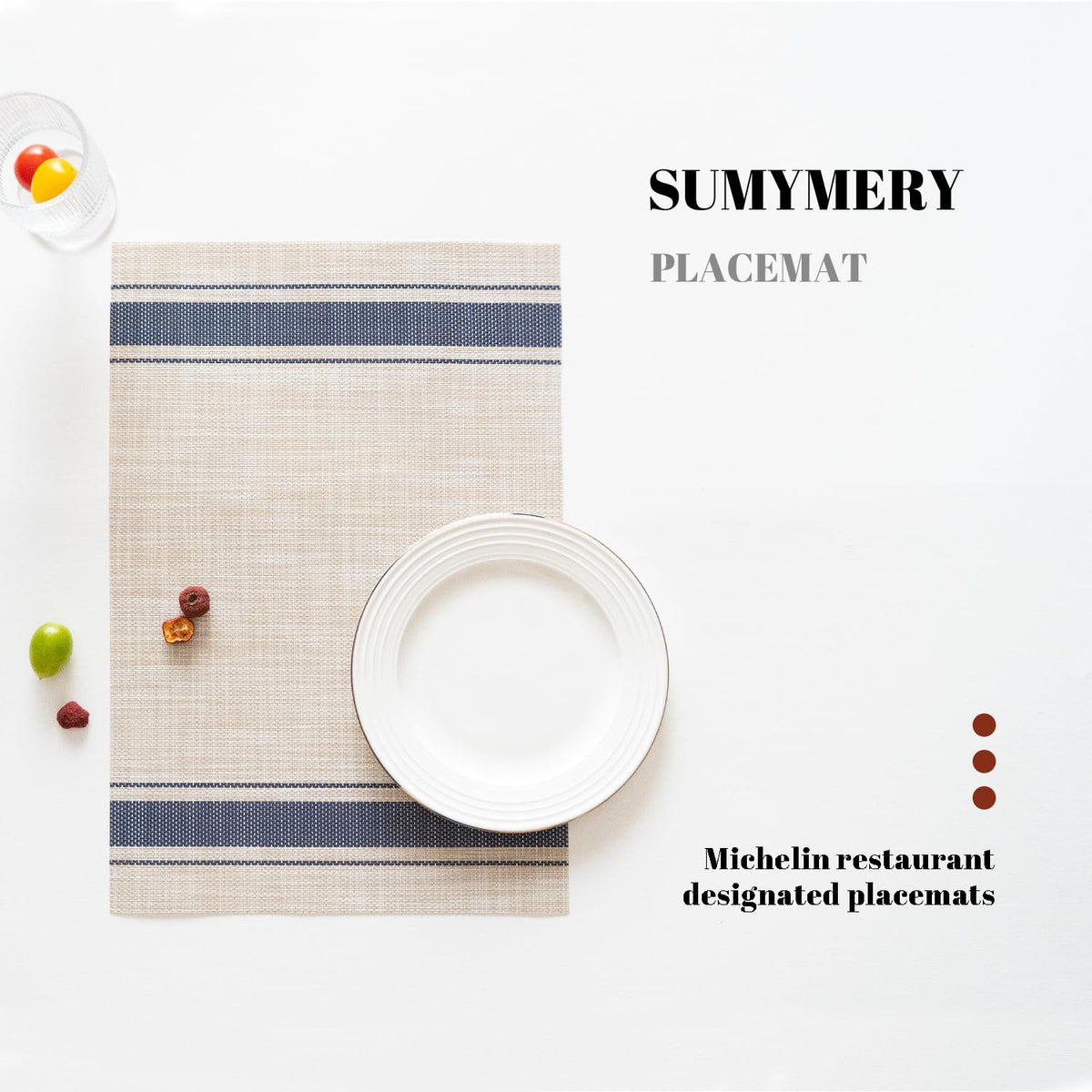 SUMYMERY placemats 12x18 inches, rectangular and versatile for meals.