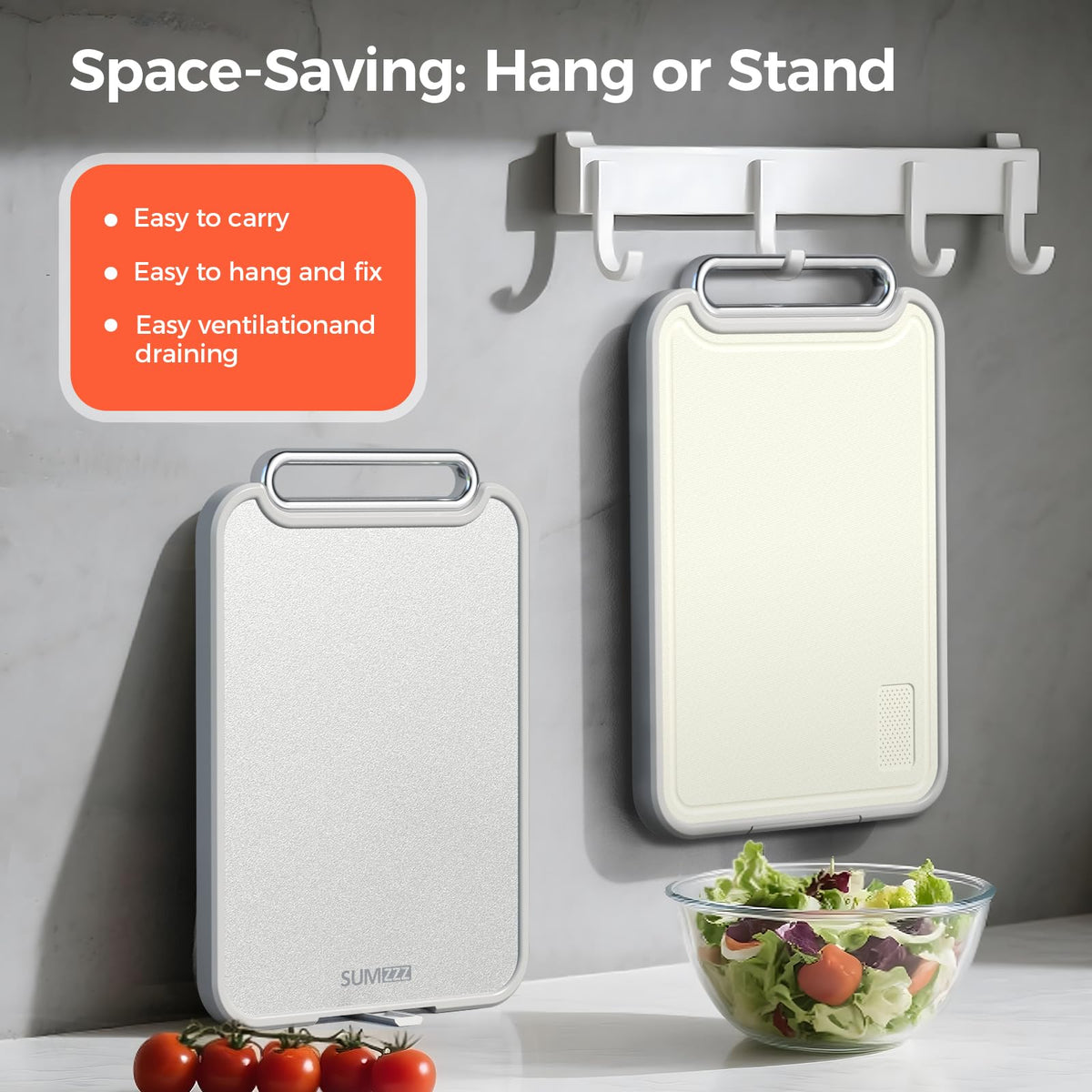 Sumzzz dual-sided design supports raw and ready-to-eat foods