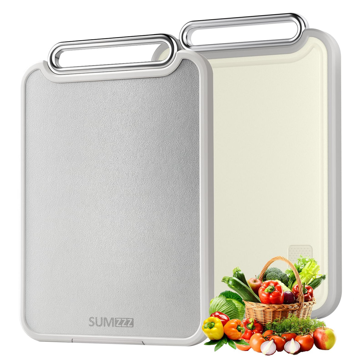 Sumzzz 2-in-1 cutting board meat side, durable surface for raw prep and handling