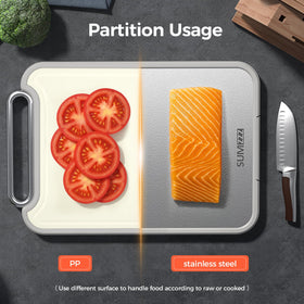 Sumzzz 2-in-1 cutting board has a non-slip base for stability