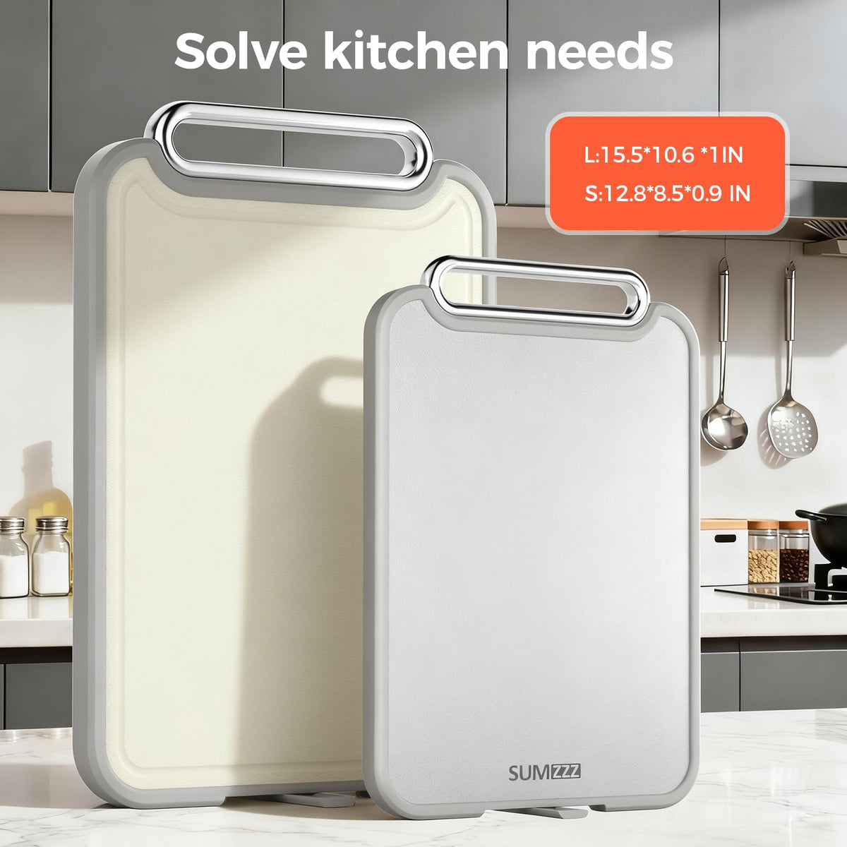 Sumzzz PP side for raw meat and vegetables to minimize cross-contamination.
