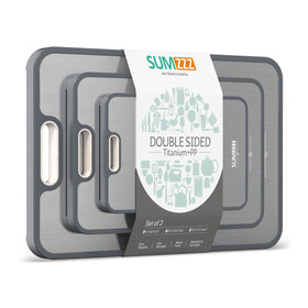 Sumzzz titanium cutting board double-sided setup for versatile prep