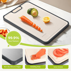 Sumzzz titanium cutting board large size provides ample prep space
