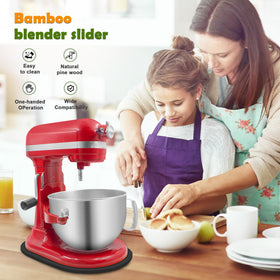Sun3drucker bamboo mixer slider fits KitchenAid 5-8 Qt bowl lift.