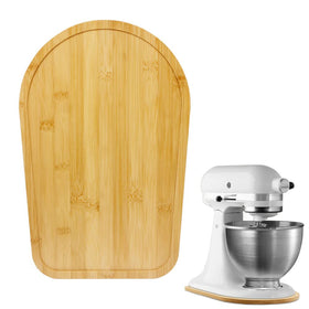 Sun3drucker Bamboo Slider under KitchenAid 4.5-5 Qt mixer enables smooth repositioning on the counter