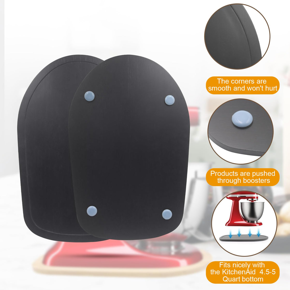Sun3drucker black wood mixer slider on counter demonstrates sleek, space-saving design.