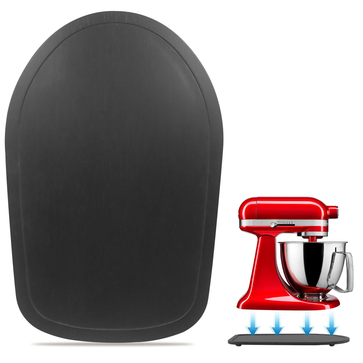 Sun3drucker pine wood mixer slider with KitchenAid 4.5-5 qt for easy countertop repositioning.
