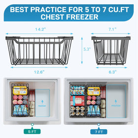 SUNALLY chest freezer storage bins with clear visibility for speedy item retrieval