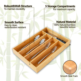SUNBREATH five-compartment tray for organized cutlery and utensils.