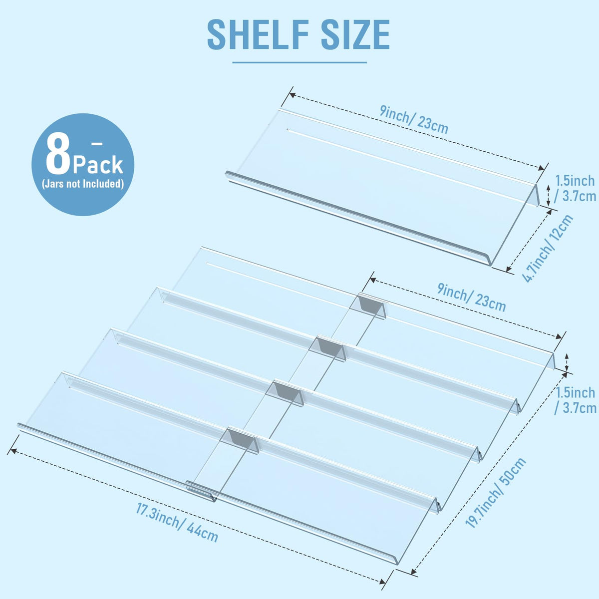 Suneerplay Clear Spice Rack Tray with transparent display