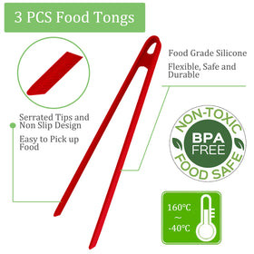 Sunenlyst 11.8-inch silicone tongs for reach and precision during cooking