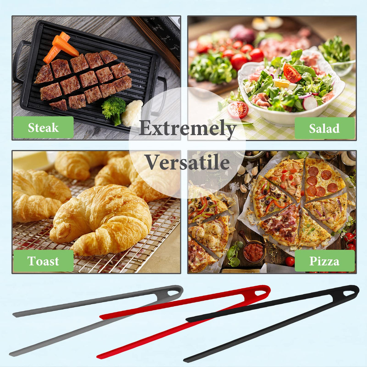 Sunenlyst hanging-hole design tongs for space-saving kitchen storage
