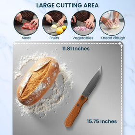 Suneville stainless steel board with easy-clean surface for quick wipe-down.