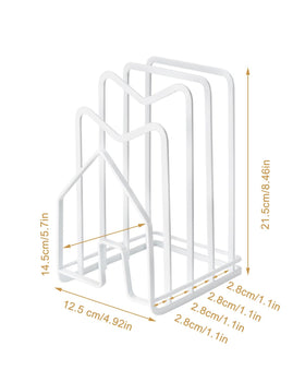 SUNFICON cutting board rack white under-sink placement saves cabinet space.