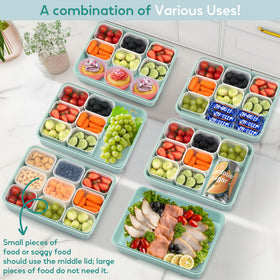 Sunhanny Snackle Box features nine mini boxes with individual lids to keep items separate.