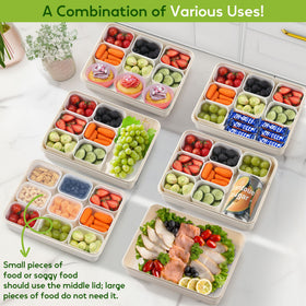 Sunhanny Snackle Box transparent lids reveal contents for quick snack selection.