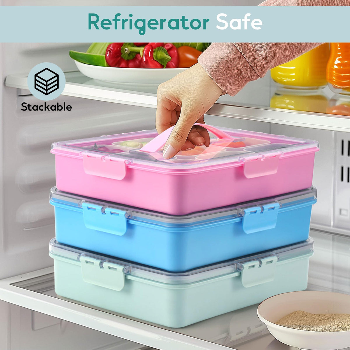 Sunhanny Snackle Box inner compartments are dishwasher safe for quick cleanup.