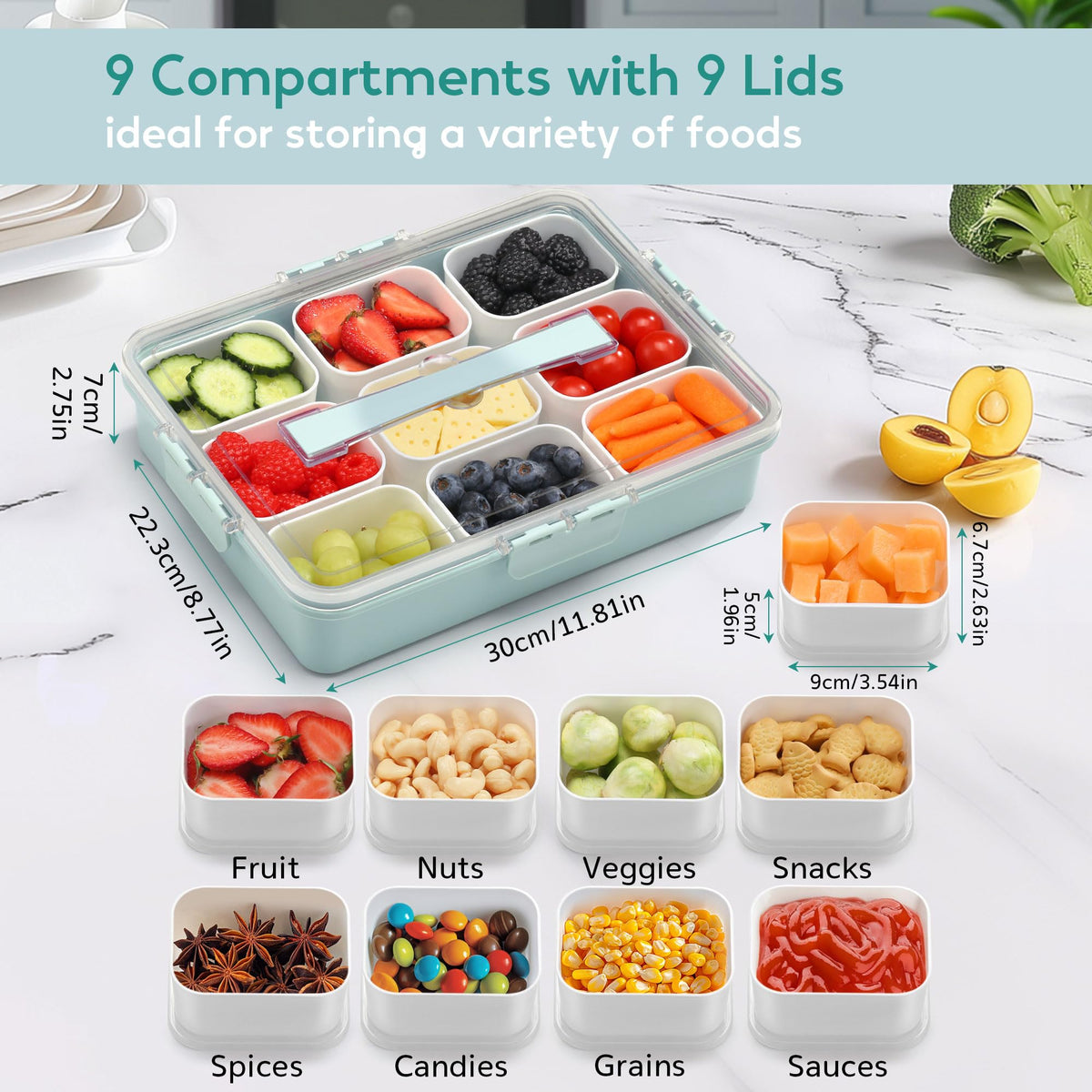 Sunhanny Snackle Box is fridge-friendly and made of food-safe materials.