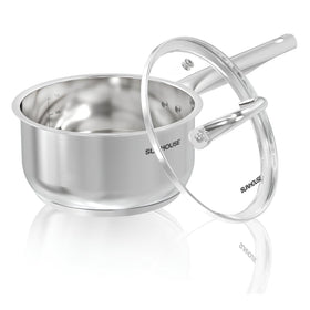 Sunhouse 1.5-quart sauce pan with lid ready for simmering sauces.