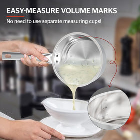 Sunhouse 2-quart sauce pan interior is non-reactive to preserve natural flavors.