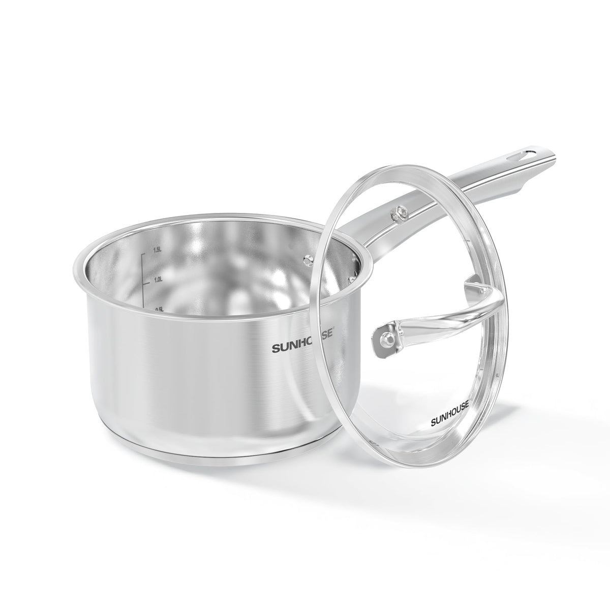 Sunhouse 2-quart sauce pan on stove delivers even heat for smooth sauces.