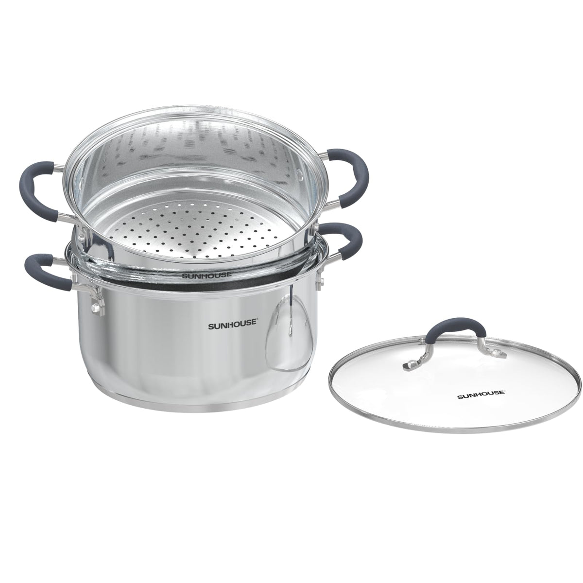 Sunhouse 3.1-quart steamer pot with lid offers compact, versatile cooking for small families.