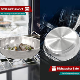 Sunhouse 3-ply clad base promotes even heat distribution during cooking.