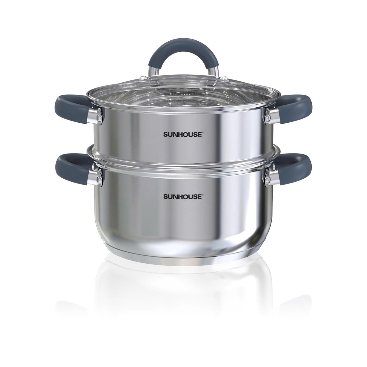 Sunhouse 3-quarts steamer pot with lid for gentle, even steam cooking on any stove