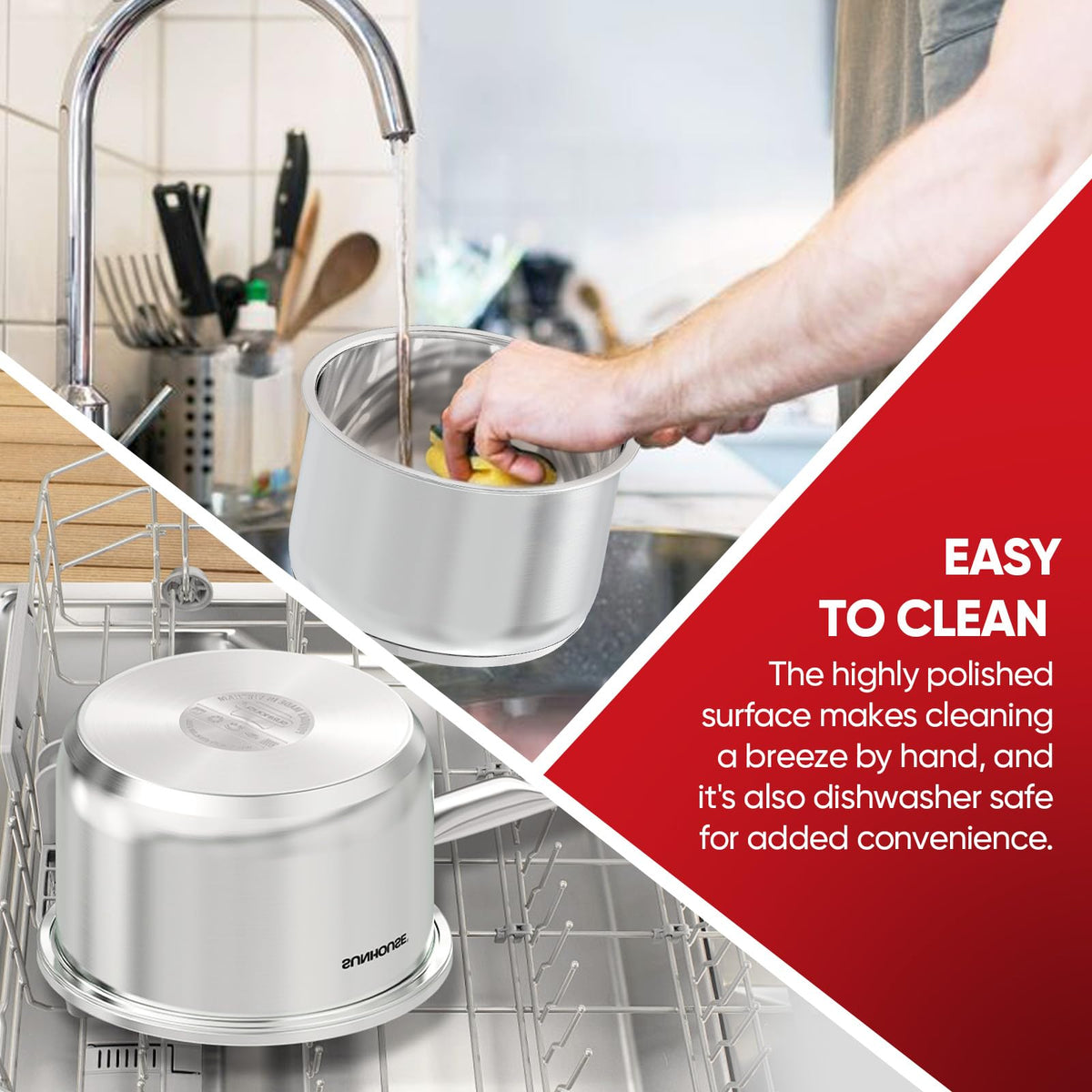 Sunhouse all-cooktops compatibility lets you use it on gas, induction, or electric.
