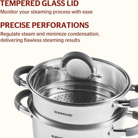 Sunhouse dishwasher-safe steamer pot for quick cleanup after meals