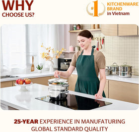 Sunhouse food-grade stainless steel design for toxin-free everyday cooking